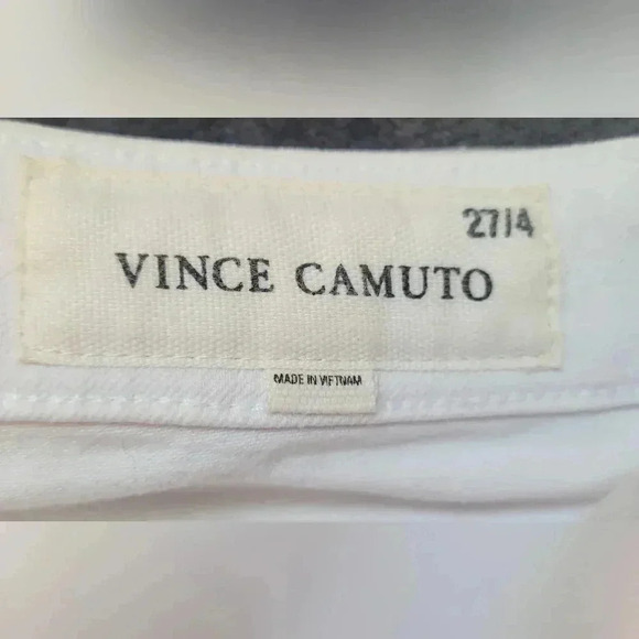 Vince Camuto ultra white Frayed Hem Skinny Leg Mid Rise Ankle Jeans size 27 - Picture 2 of 7